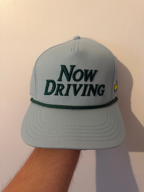 Masters Other - Masters 'Now Driving' Rope Trucker Hat with Dark Green Embroidery NEW DESIGN